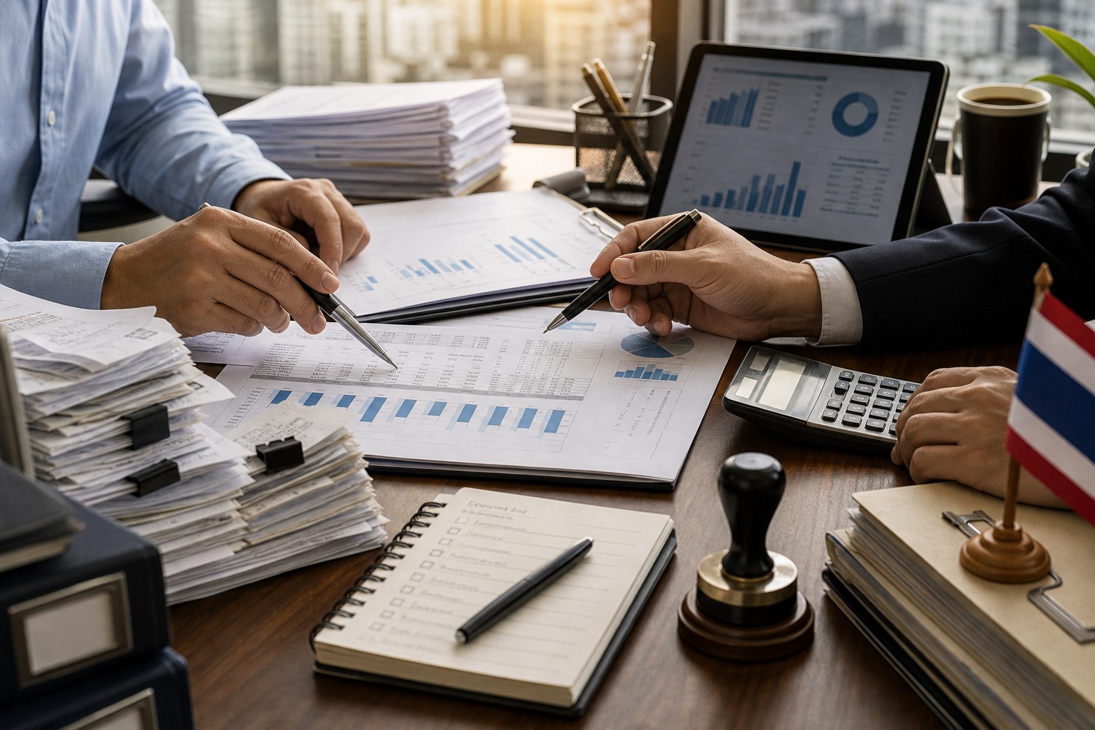 Thai accounting and bookkeeping file review for an American-owned business
